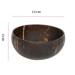 Bowls 12-15cm 1 Set Natural Coconut Shell Bowl Clear Texture Multi-purpose Kitchen Utensil
