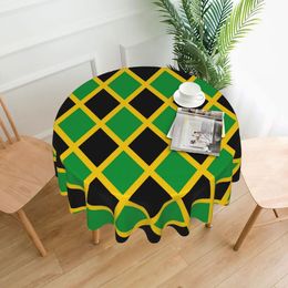 Jamaican Flag Tablecloth Love Jamaica Elegant Round Table Cloth For Decor Home Dining Table Cover Wholesale Table Decoration