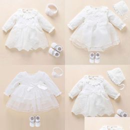 Dresses Born Baby Girl Dress Clothes Baptism White Christening For Lace Vestido Bebe Robe Bapteme 3 6 9 Months 210315 Drop Delivery Dhjsk