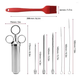 Tools BBQ Steak Needle Set Stainless Steel Picnic Flavour Kit Portable Barbecue Marinade