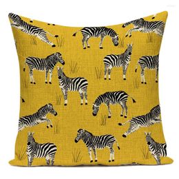 Pillow Cover Square Chair Vintage Animal Print Upholstery Giraffe Pilowcase Bedroom Personalized Gifts Cartoon 45x45 Gift E2271