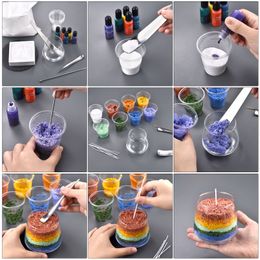 Combustible Sand Handmade Candle Wax DIY Material Kit Pigment Wax Wick Tool Sand Wax Set DIY Making Supplies For Home Decoration