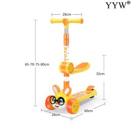 Foot Scooters With Music Speaker 4 Levels Foldable Adjustable Height For 2-10 Years Children 3-Wheel Flash Wheels Kick Scooter