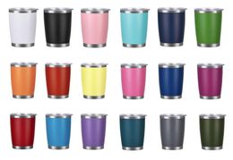 20oz Car cups Stainless Steel Tumblers Cups Vacuum Insulated Travel Mug Metal Water Bottle Beer Coffee Mugs With Lid 18 Colors8351051