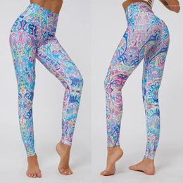 Yoga Outfits Seamless High Waist Leggings Tights Women Colour-Coloured Stitching Fitness Running Nine-minute Pants #D