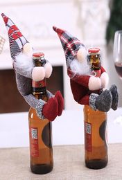 Christmas Decorations Cartoon Santa Swedish Gnome Doll Wine Bottle Bags Cover Year Party Champagne Holders Home Table Decor Gift2190948