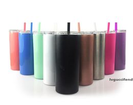 20oz Stainless Steel skinny tumbler Vacuum Insulated water bottle With Lid Double Wall MultiColor Mug For Tea or Coffe In Stock A5007802