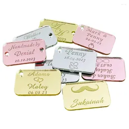 Party Favor 100Pcs Personalized Acrylic Tags Customized Name Tag Decoration Wedding Favors For Guests Gift Baptism Birthday Rectangle