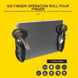 Gamepads Six Finger Tablet Pubg Mobile Gamepad Gaming Trigger Shooter Controller Joystick for Ipad Mini 5 Pubg Controller Tablet Triggers