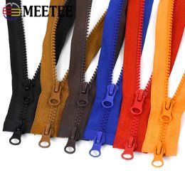 5Pcs Meetee 80-150cm 5# Resin Zipper Double Slider Zips Backpack Decorative Open End Zip Repair DIY Bag Clothes Sewing Accessory