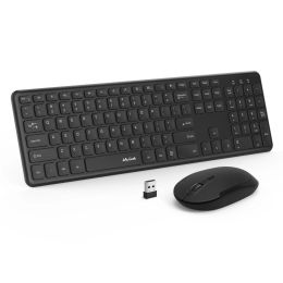 Combos Jelly Comb 2.4G Wireless Keyboard and Mouse Combo Full Size Wireless Keyboard UltraThin Mousee for Computer Laptop PC Deskt