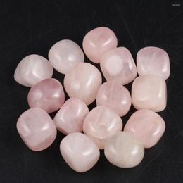 Decorative Figurines 10pcs/lot Natural Polished Rose Quartz Crystal Tumbled Gravel Stone Healing Stones For DIY Crafts Specimen