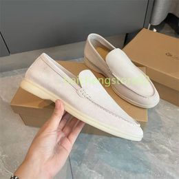 Men's casual shoes LP loafers flat low top suede Cow leather oxfords Loro Moccasins summer walk comfort loafer slip on loafer rubber sole flats EU35-47 b3