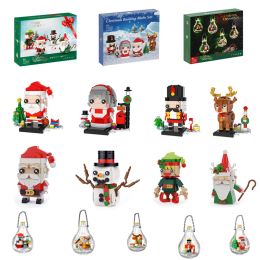 Christmas themed street view Christmas Cafe House Building Blocks Kit Winter Village Architecture Bricks Toy For kids Gift