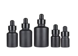 Matte Black Glass Essential Oil Bottles Eye Dropper Bottle with Shiny Anodized Aluminum Cap 5ml 10ml 15ml 30ml 50ml 100ml8902490
