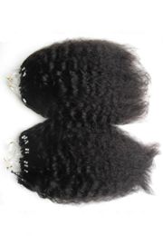 200g Coarse yaki Loop Micro Ring Hair 1gs 100gpack 100 Human Hair Kinky Straight Micro Bead Links Remy Hair Extensions 180395678794