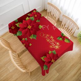 2023 Christmas Tablecloth Rectangle Christmas Tree Pattern Tablecloth Party Holiday New Year Dinner Table Tablecloth Decorations