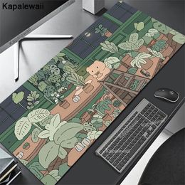 Kawaii Cat Mouse Pad Gree Plant Mousepad Gamer 900x400 Computer Keyboard Desk Mat XXL Large 1000x500 Mouse Carpet Gaming deskpad