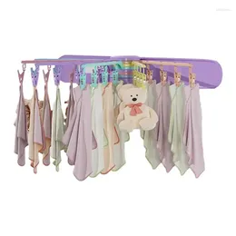 Hangers Clothes Hanger Rack Folding With 24 Clips Clip Drip For Window Sill Bedroom Indoor Living