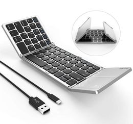 Foldable Bluetooth Keyboard Dual Mode USB Wired Bluetooth Keyboard with Touchpad Rechargeable for Android iOS Windows Tablet Sm27690265