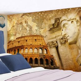 Greek 3D Retro Relief Tapestry Home Living Room Vintage Decorations Bedroom Sculpture Theme Hanging Curtain Women Men