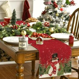 Christmas Table Runner Tablecloth Xmas Party Decor Halloween Table Runners Dining Coffee Tables Cover New Year Table Cloth