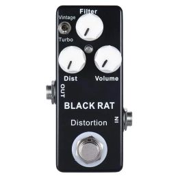 Cables Mosky Black Rat Distortion Mini Guitar Effect Pedal True Bypass Electric Guitar Acoustic Pedals for Guitar Part Tremolo Effector