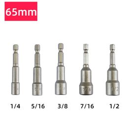 5pcs Impact Socket Magnetic Nut Screwdrive Power Drill Bit Set Adapter Bolt Drivers Repairing Tool 1/4" 5/16" 3/8" 1/2"