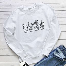 Designer Women's Hoodies Sweatshirts Love Coffee Letter Coffee Pattern Print Autumn/winter Hot Long Sleeved Hoodie