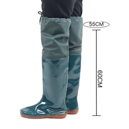 Waterproof Fishing Boots Knee Length Wading Rain Pants Water Shoes Soft Rubber Anti-slip Outdoor Hunting Fishing Pants 35-45Size