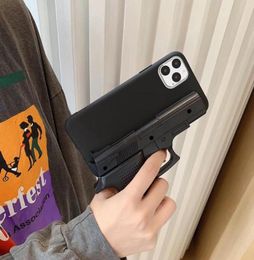 New luxury designer 3D interesting Gun Phone Cases for iphone 11 12 13 Pro Max X XS XR 7 8 plus Soft Silicone pistol Toy Back Cove4165349