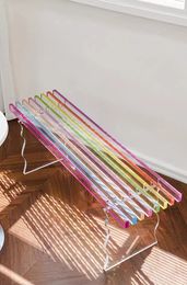 Transparent Acrylic Stool for Hallway, Nordic Stool, Rainbow Bench Furniture, Home Doorstep, Shoe Changing Stool Balcony Stool