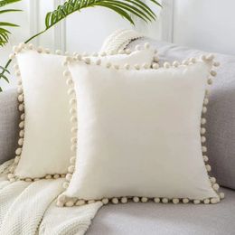 Мягкая бархатная кисточка подушка декоративные подушки бросить подушку мягкие твердые цвета домашний декор гостиной диван сиденье кофе