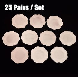 25pairs bag Flower Adhesive Nipple Covers Pads Body Breasts Stickers Disposable Milk Paste Anti Emptied The Chest Paste Bra5293436