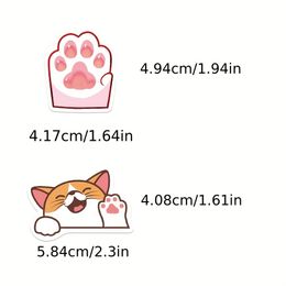 61PCS Cute Cat Claw Graffiti Sticker Children's Gift Toy Decal DIY Book Laptop Guitar Refrigerator Water Cup Waterproof Decal