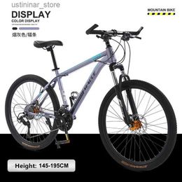 Bikes Ride-Ons 2023 New Mountain Bike 24/26 Inch 21 24 27 Speed Adult Dual Disc Brake Variable Speed Bicycle Student Shock Absorption Bicycle L47