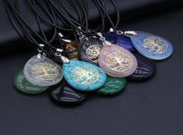 Pendant Necklaces Reiki Healing 7 Chakra Crystal Agates Necklace Amulet Natural Stone Lapis Lazuli Energy For Women Jewellery Gift5107724