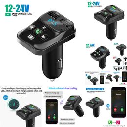 New 2024 2024 Other Auto Electronics Car Charger FM Transmitter Bluetooth Audio Dual USB Car Mp3 Player Autoradio Handsfree Charger 3.1A Fast Charger Support TF Card