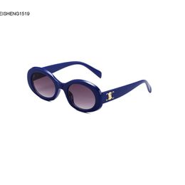 Mens Designer Sunglasses Luxury Brand Womens Fashion Sun Protection Glasses European and American Retro Oval Small Frame Blue Grey