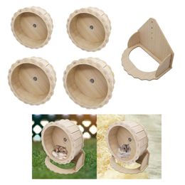 Hamster Wooden Running Wheel Toys Exercise Wheel for Cage Quiet for Kitten Chinchilla Gerbils Dwarf Hamster Other Small Animals