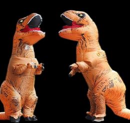 Halloween and Christmas Adult Dinosaur T REX Costume Jurassic World Park Blowup Dinosaur Inflatable Costume Party mascot Costume t1411070