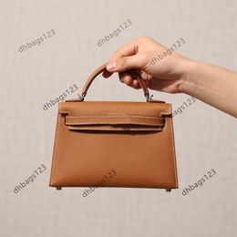 10A mini19cm bag Retro Mirror Quality Designers Crossbody bags Full Handmade Customizable Bags Epsom Handle Handbag Black Purse Shoulder Leather Strap Bag With Box