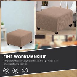 Chair Covers Stool Cover Square Seat Replacement Slipcover Footrest Decorative Cushion Polyester Elastic Slipcovers