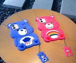 3D Bear Soft Cover Cute Funny Phone Cases for iPhone 6S 7 8 Plus X XR Xs 11 12 Pro Max back case35896895381422