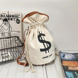 Shopping Bags Fashion Money Bag Design Bucket For Women Canvas Purses And Handbags Casual Crossbody Female Shoulder Designer Totes