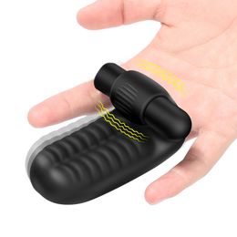 Mini Finger Sex Toy with G spot Clitoris Vibrator Couples Adult Sex Toys Vibrating G spot Clitoral Nipple Couple Vibrator Stimulator Female Vibrators for Woman (Black)