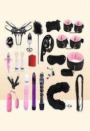 Set Sm Torture Tool Adult Fun Products Flirting with Female Slaves on the Bed Alter Binding Props Handcuffs and Whips YM093441225