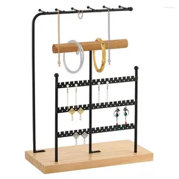 Decorative Plates Necklace Organiser Stand Large Capacity Jewellery Storage Rack Earring Display Holder For Earrings