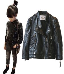 toddler girl leather jacket fashion zip jacket coat for 112years girls kid warm Winter fur inside jacket clothes282n1391699