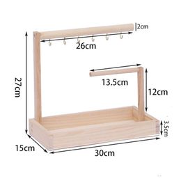 Wooden Jewelry Necklace Display Stands Ring Earring Bracelet Organzier Holders Storage Tray Base Retail Exhibitor Shop Display